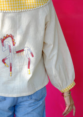 Saath Saath | Cream Kala Cotton Sailor Collar Top