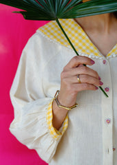 Saath Saath | Cream Kala Cotton Sailor Collar Top