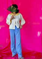 Saath Saath | Cream Kala Cotton Sailor Collar Top