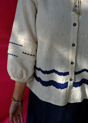 Saath Saath | Ivory Kala Cotton Appliqué Top with Lace Tie