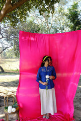 Saath Saath | Prussian Blue Kala Cotton Warli Yoke Top