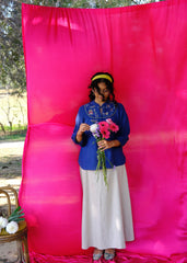 Saath Saath | Prussian Blue Kala Cotton Warli Yoke Top