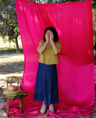 Saath Saath | Khaki Kala Cotton Appliqué Crop Top