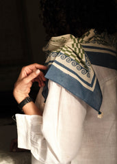 Indigo Bird Wheel Scarf