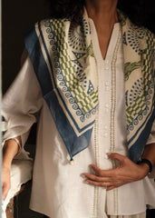 Indigo Bird Wheel Scarf