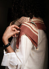 Terracotta Bird Spiral Scarf