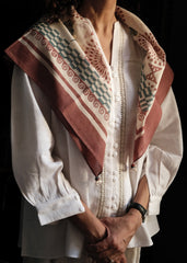 Terracotta Bird Spiral Scarf