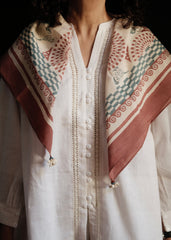 Terracotta Bird Spiral Scarf