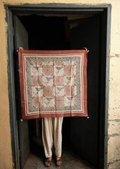 Terracotta Bird Wheel Scarf