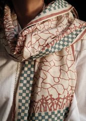 Terracotta Bird Wheel Scarf