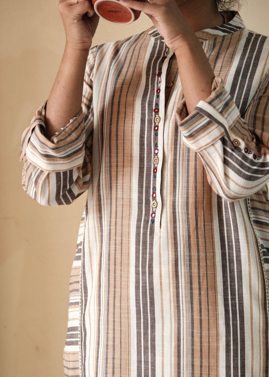 Earthy Stripes Kurta with Harem  Pants