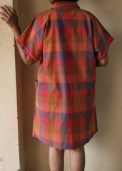 Madras check boxy fit shirt dress