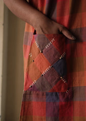 Madras check boxy fit shirt dress