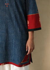 Indigo Akola Daabu Stripes Short Kurta