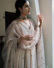 Chand Kali Anarkali in Blush Ivory