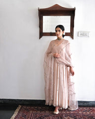 Chand Kali Anarkali in Blush Ivory