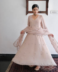 Chand Kali Anarkali in Blush Ivory