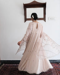 Chand Kali Anarkali in Blush Ivory