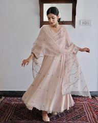 Chand Kali Anarkali in Blush Ivory