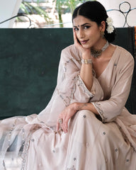 Chand Kali Anarkali in Blush Ivory