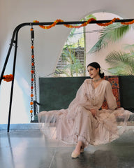 Chand Kali Anarkali in Blush Ivory