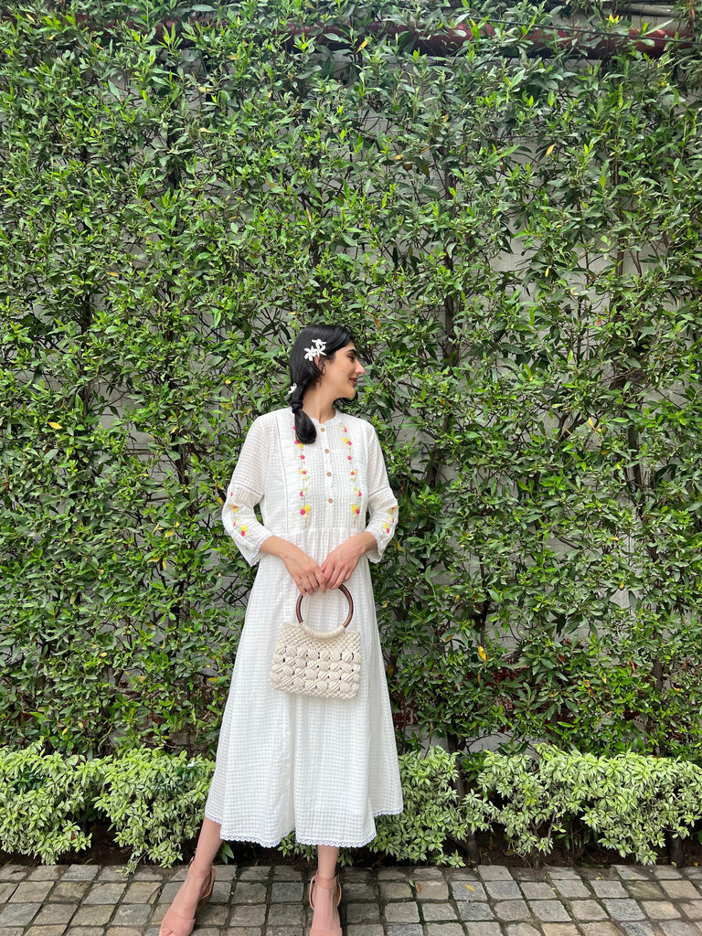 White Dobby Dress main image 0