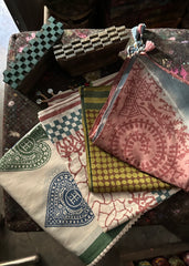 Indigo Bird Wheel Scarf