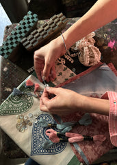 Indigo Bird Wheel Scarf