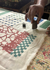 Indigo Bird Wheel Scarf