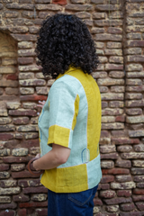 Color Block Linen Camp Shirt