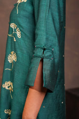Pine Green Dual-Tone Silk Co-ord Set