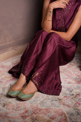 Mulberry Silk Brocade Vest-Pant Set