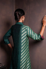 Pine Green Dual-Tone Silk Co-ord Set