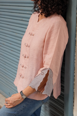 Dusty Pink Linen Pankou Top