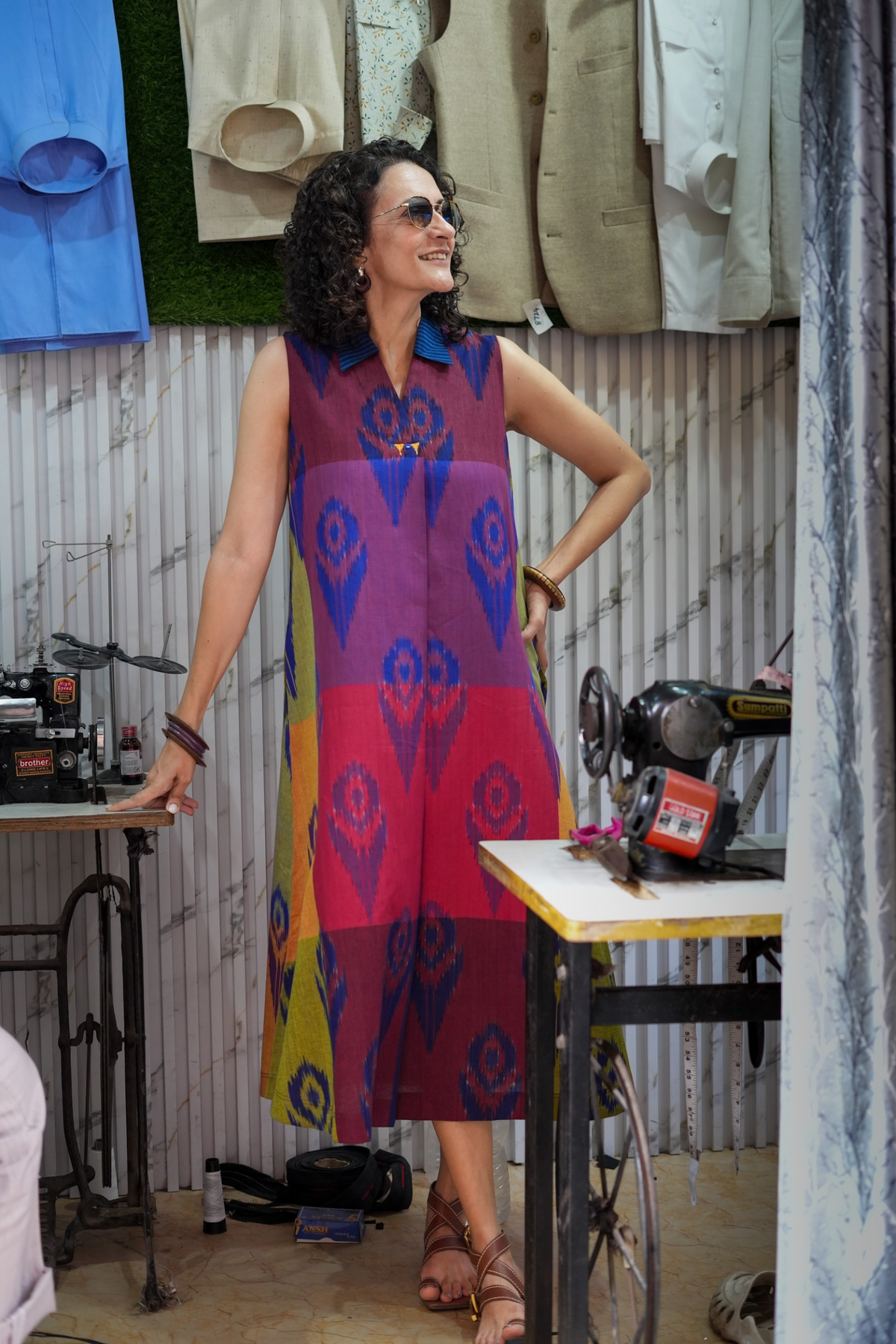 Bukhara Dusk · Colour-Block Maxi Dress