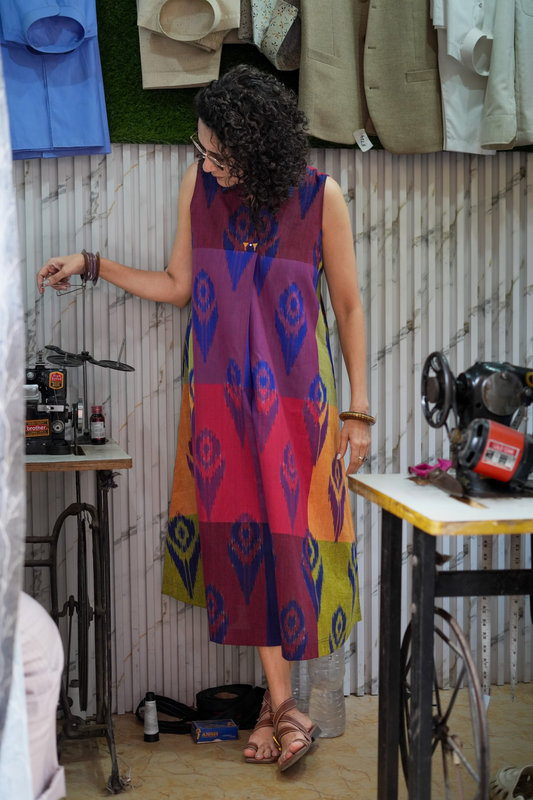 Bukhara Dusk · Colour-Block Maxi Dress