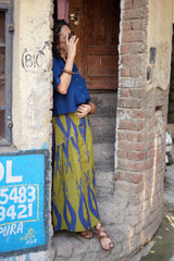 Khiva Moss · Gathered Ikat Skirt