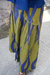 Khiva Moss · Gathered Ikat Skirt