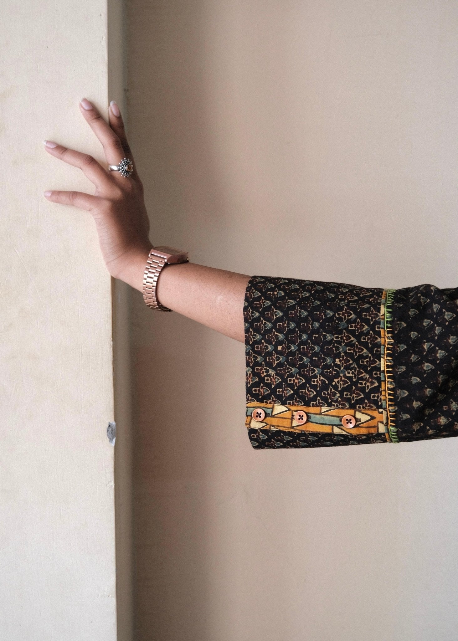 Black ajrakh multi print co ord set - Sohni