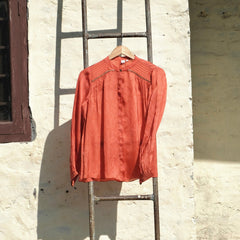 Coral satin organza top - Sohni