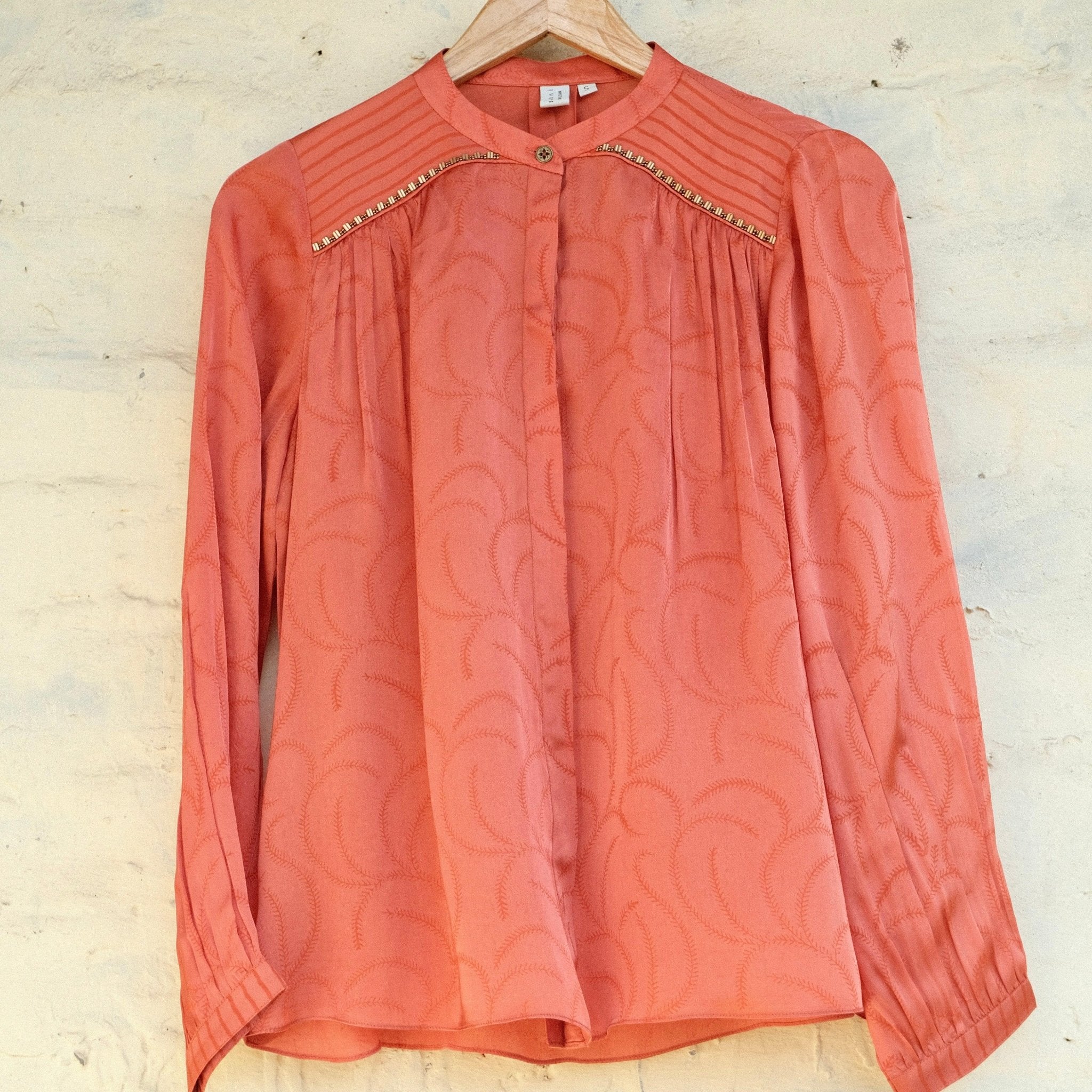 Coral satin organza top - Sohni