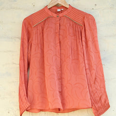 Coral satin organza top - Sohni