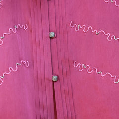 Fuschia pink satin organza tie neck blouse - Sohni