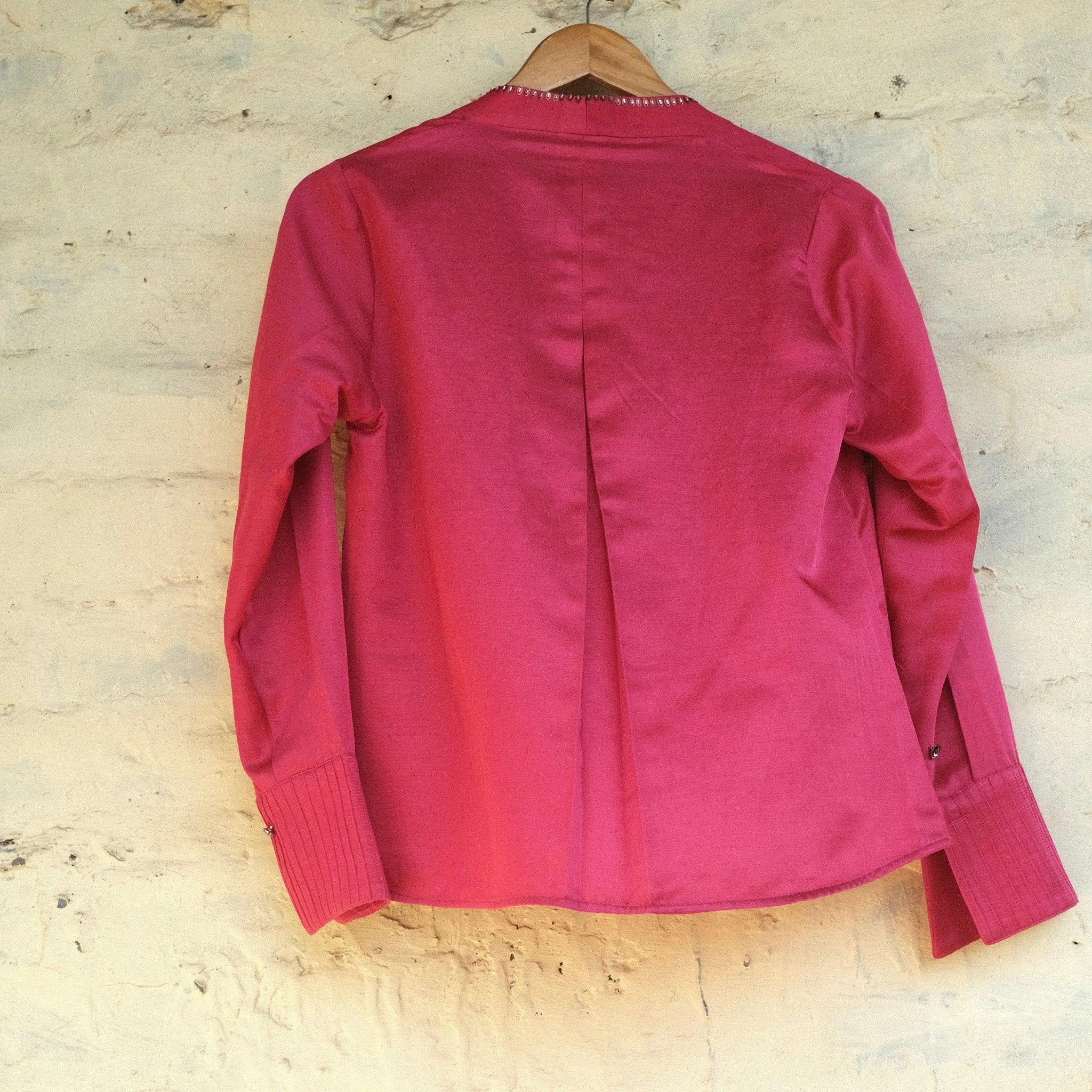 Hot pink cotton satin wrap top - Sohni