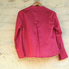 Hot pink cotton satin wrap top - Sohni