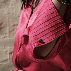 Hot pink cotton satin wrap top - Sohni