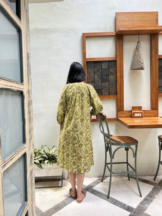 Green floral lounge dress - Sohni