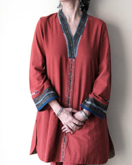 Madder red Bhuj cotton co ord set - Sohni