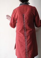 Madder red Bhuj cotton co ord set - Sohni