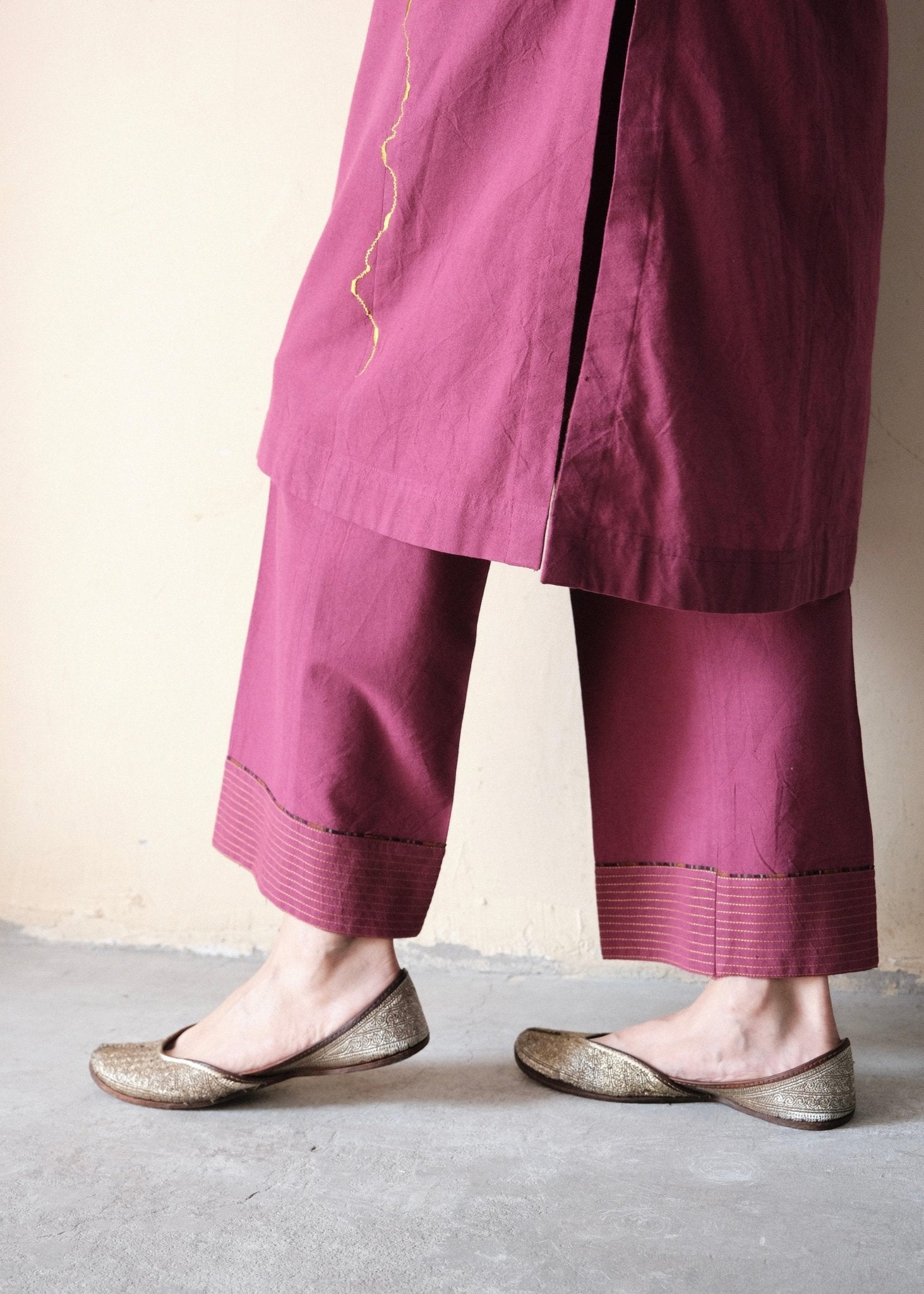 Magenta pink Bhuj cotton co ord set - Sohni